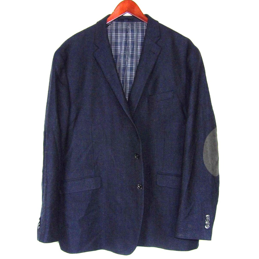 Jos. A. Bank 1905 100% Wool Dark Blue Elbow Patches Double Vent Blazer Men's 50R